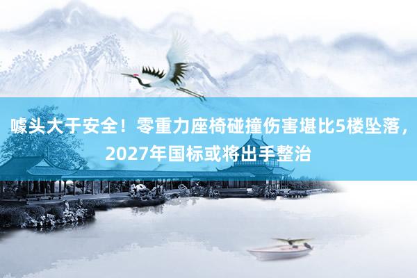 噱头大于安全！零重力座椅碰撞伤害堪比5楼坠落，2027年国标或将出手整治